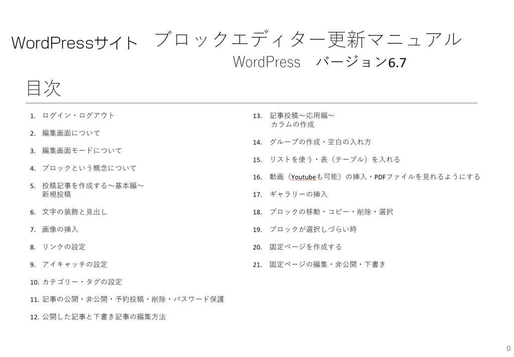 印刷用　WordPressマニュアル